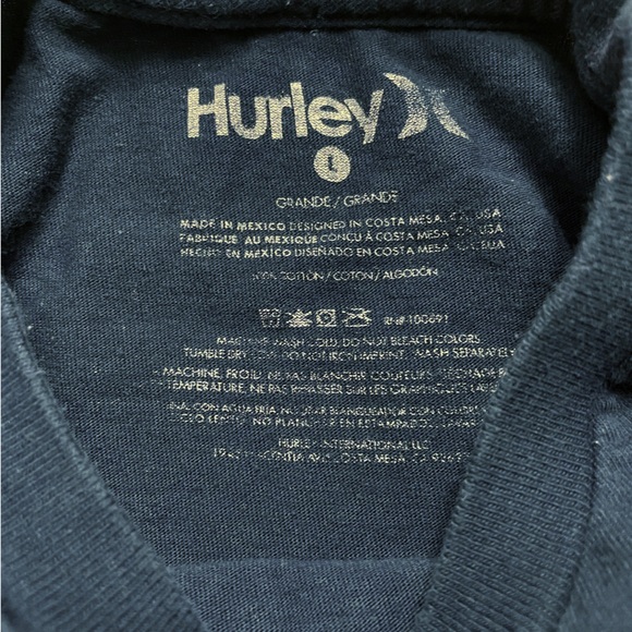 Hurley Surf Co Graphic T-Shirt Navy Blue Men’s Large - Picture 3 of 6